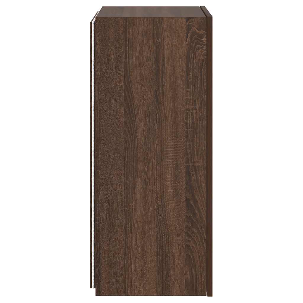 Zidni TV ormarić s LED svjetlima boja hrasta 40,5x35x80 cm