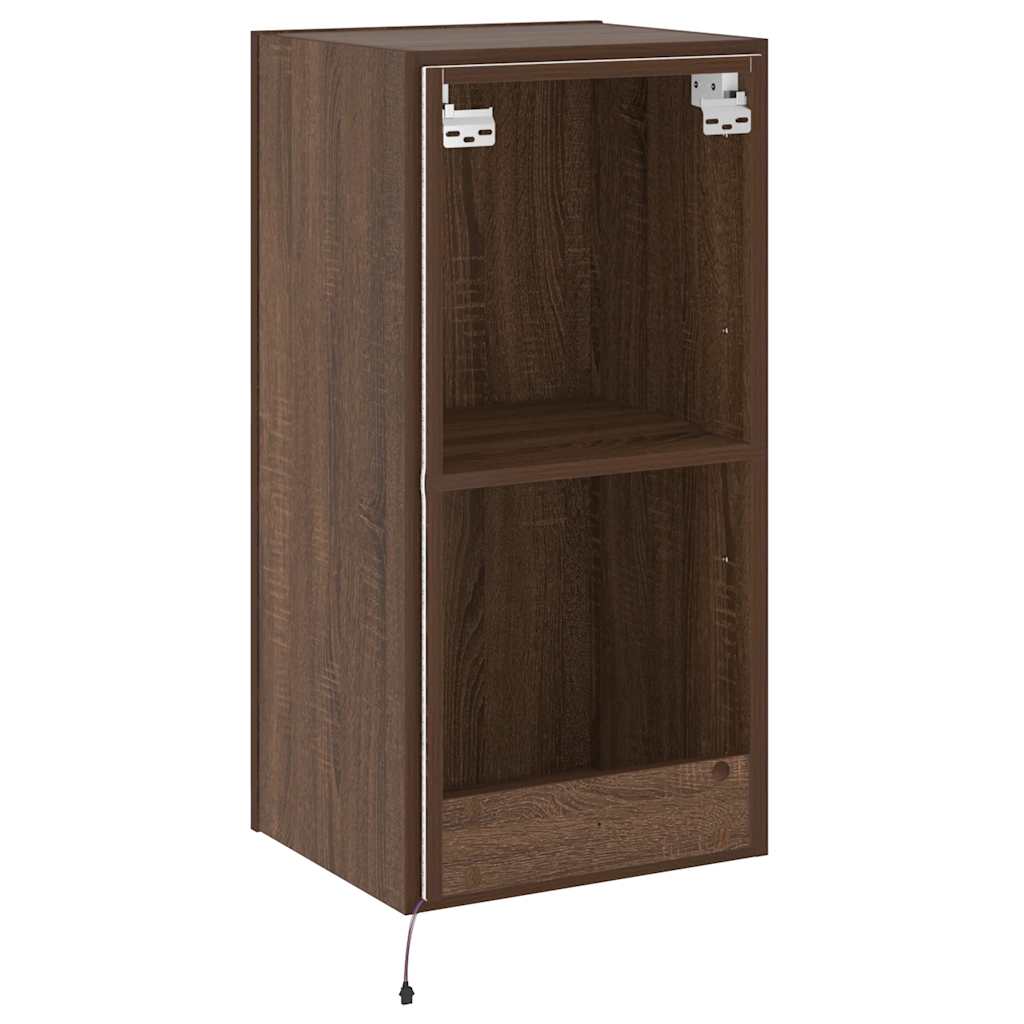 Zidni TV ormarić s LED svjetlima boja hrasta 40,5x35x80 cm