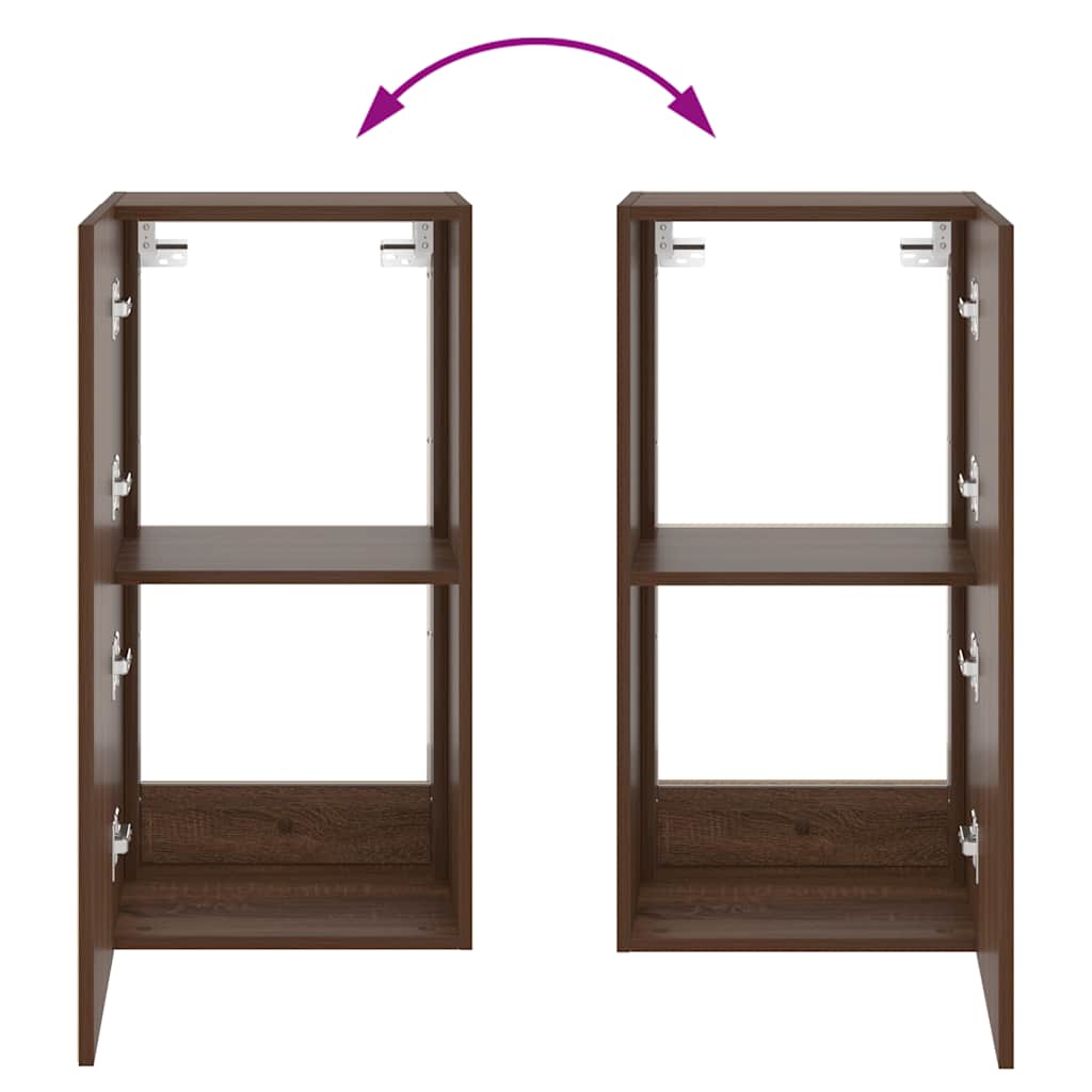 Zidni TV ormarić s LED svjetlima boja hrasta 40,5x35x80 cm