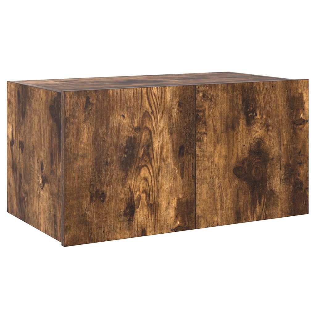 Zidni TV ormarić s LED svjetlima boja hrasta 60x35x31 cm