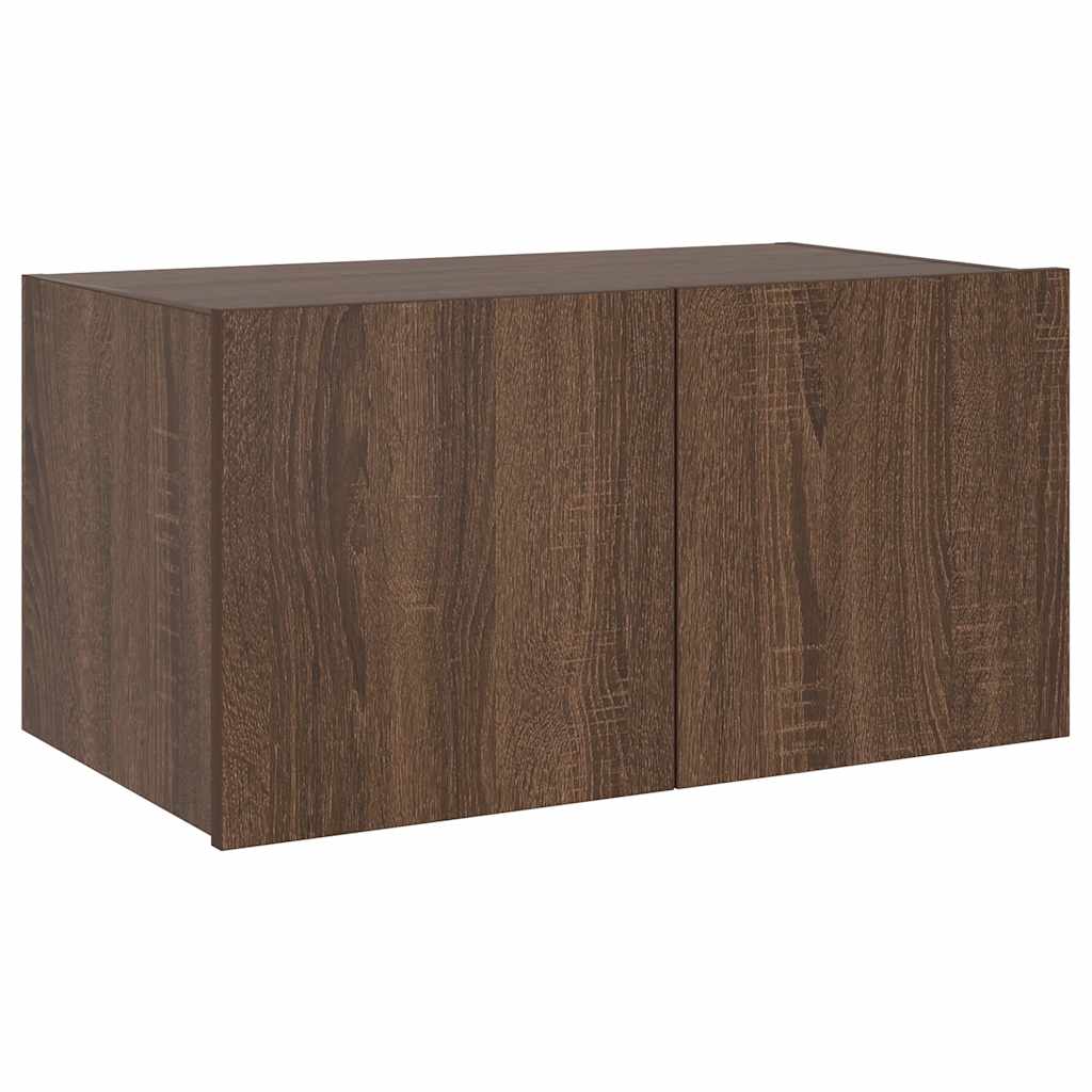Zidni TV ormarić s LED svjetlima boja hrasta 60x35x31 cm