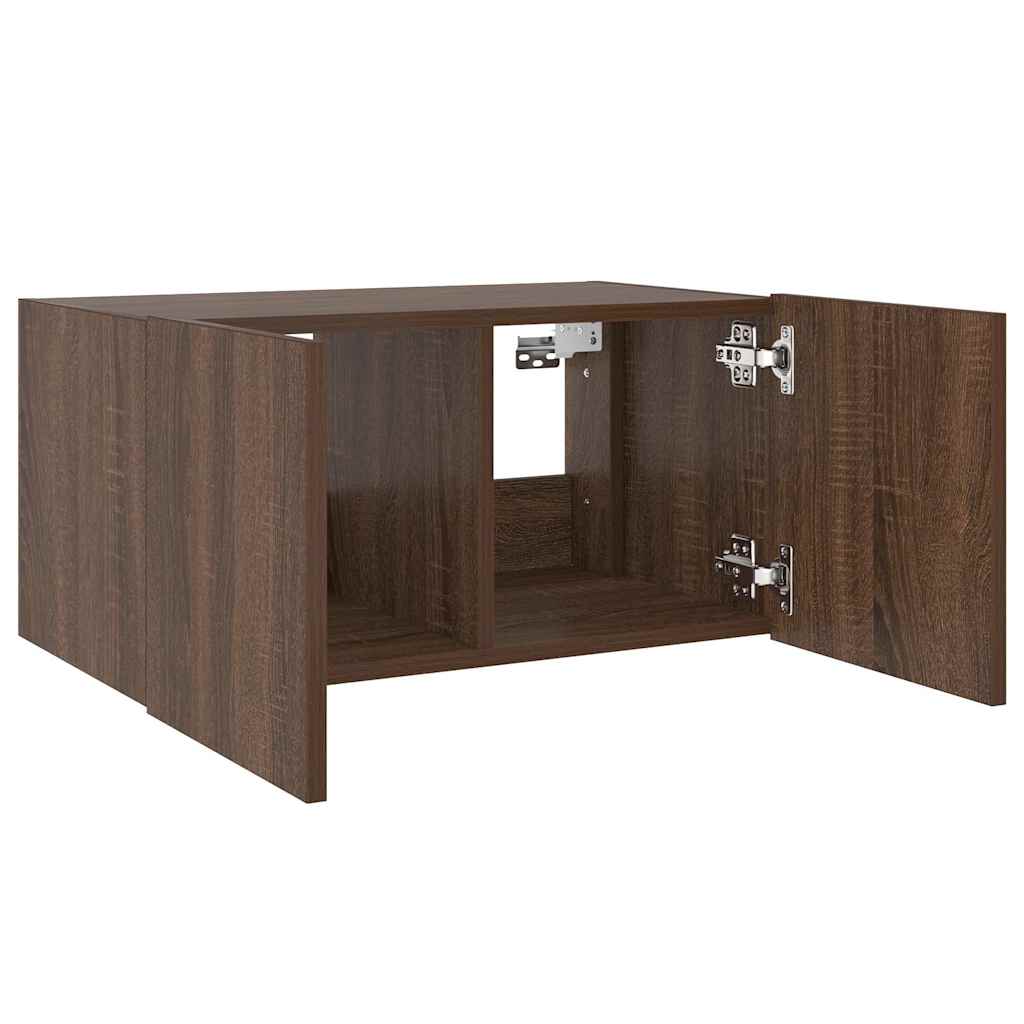 Zidni TV ormarić s LED svjetlima boja hrasta 60x35x31 cm