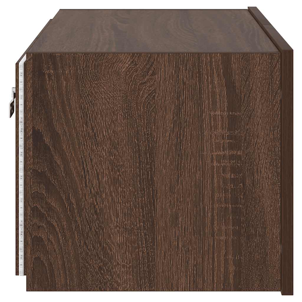 Zidni TV ormarić s LED svjetlima boja hrasta 60x35x31 cm
