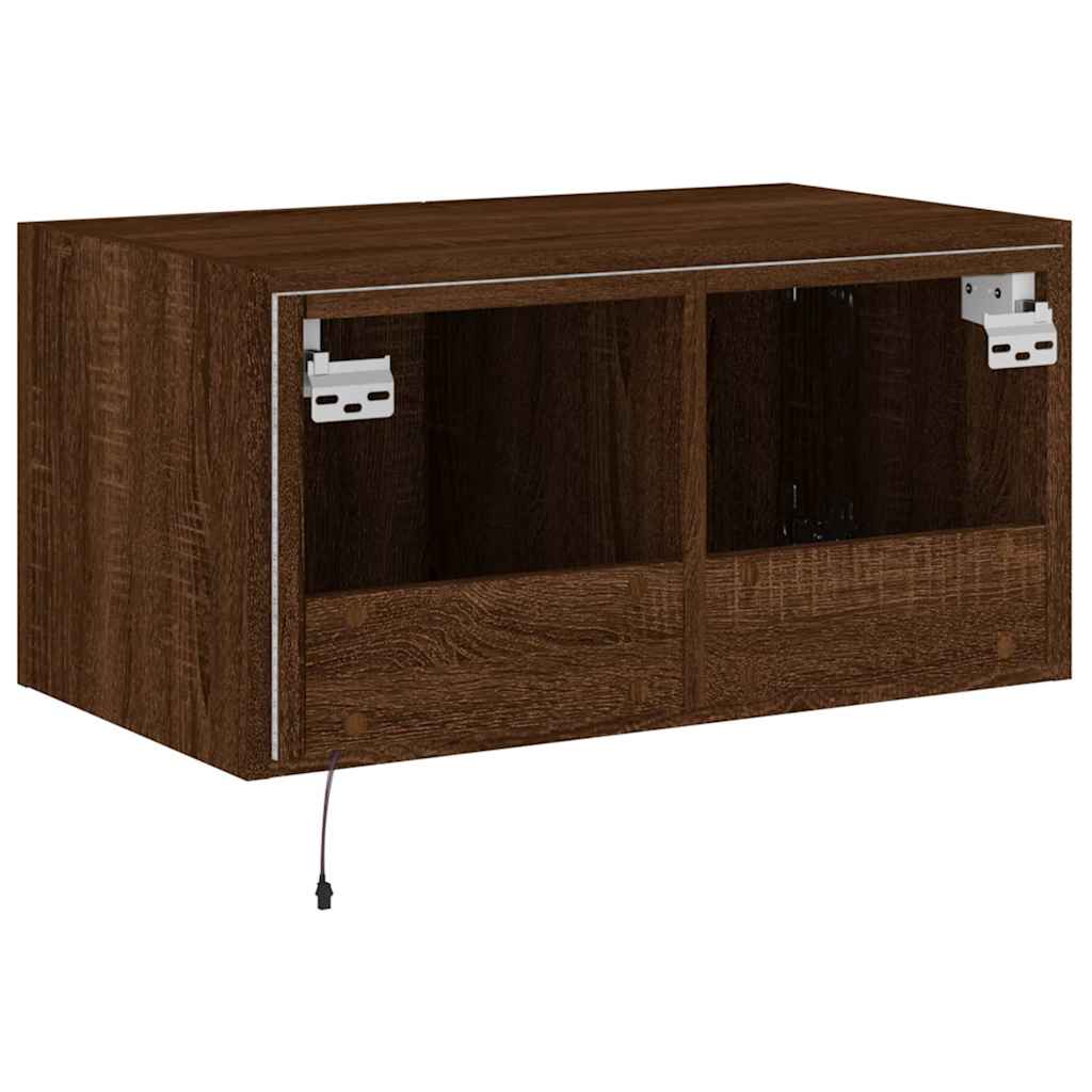 Zidni TV ormarić s LED svjetlima boja hrasta 60x35x31 cm