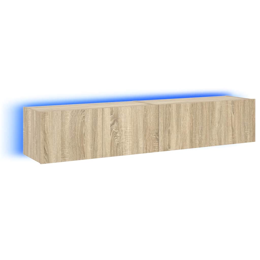 Zidni TV ormarići LED 2 kom boja hrasta sonome 80x35x31 cm