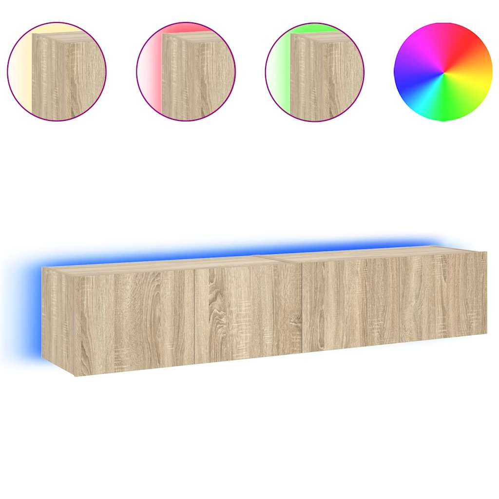 Zidni TV ormarići LED 2 kom boja hrasta sonome 80x35x31 cm
