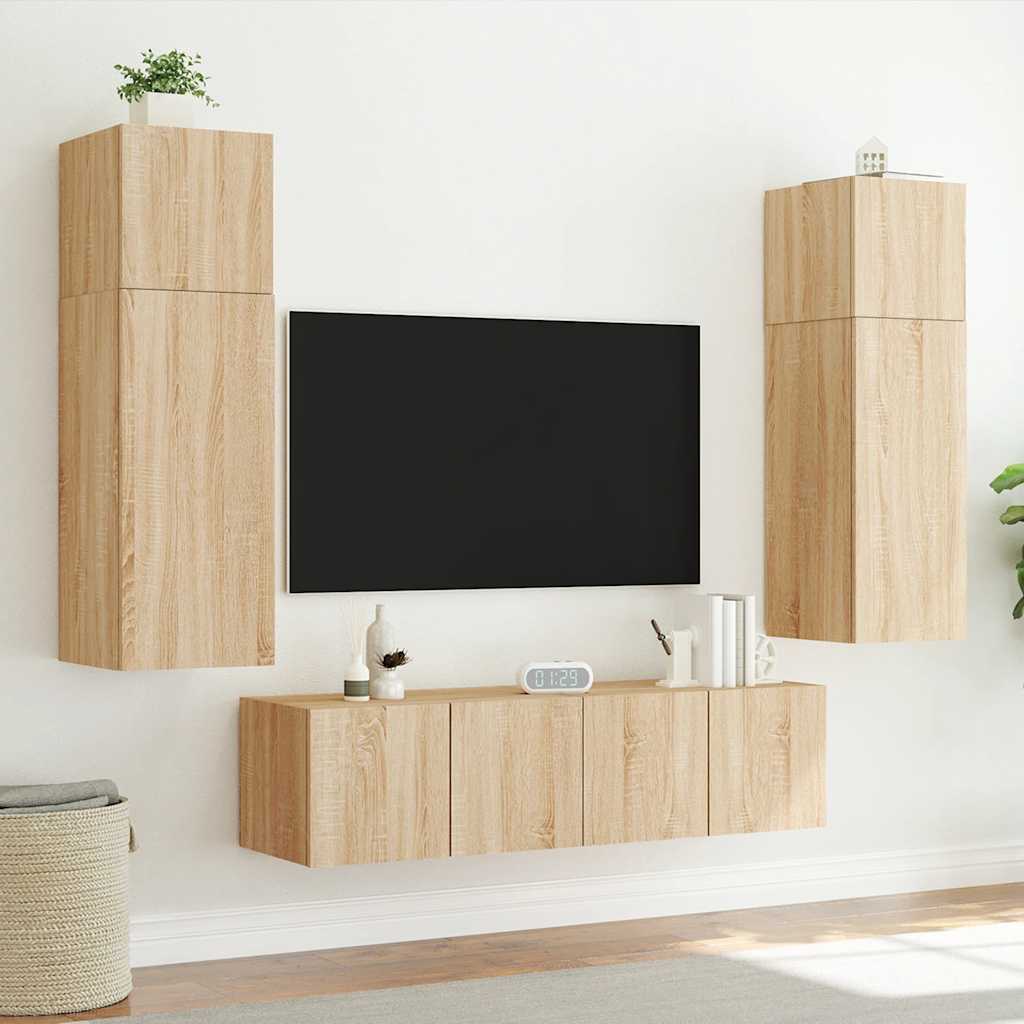 Zidni TV ormarići LED 2 kom boja hrasta sonome 80x35x31 cm