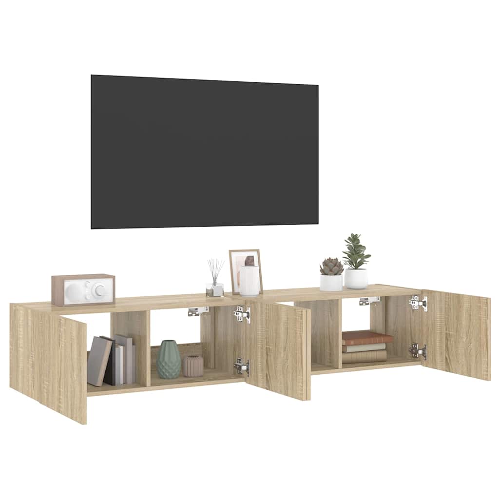 Zidni TV ormarići LED 2 kom boja hrasta sonome 80x35x31 cm