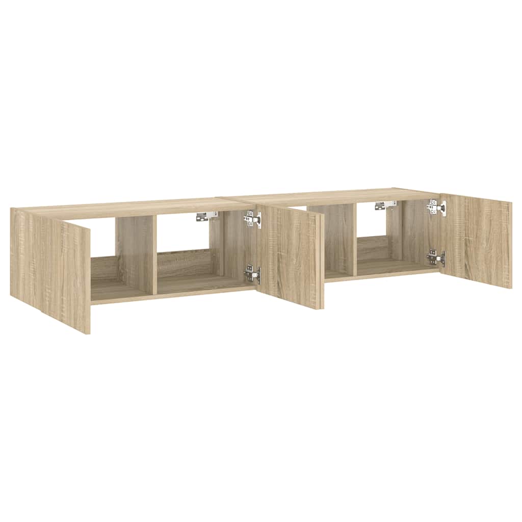 Zidni TV ormarići LED 2 kom boja hrasta sonome 80x35x31 cm