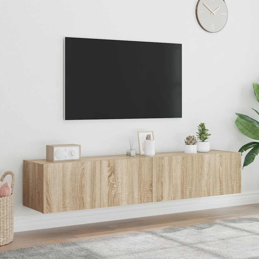 Zidni TV ormarići LED 2 kom boja hrasta sonome 80x35x31 cm