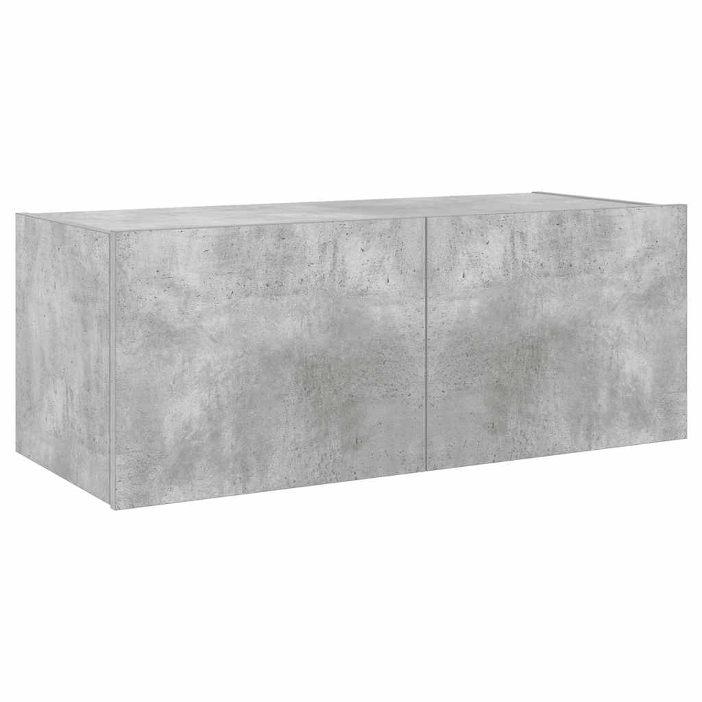 TV ormarić s LED svjetlima siva boja betona 80x35x31 cm