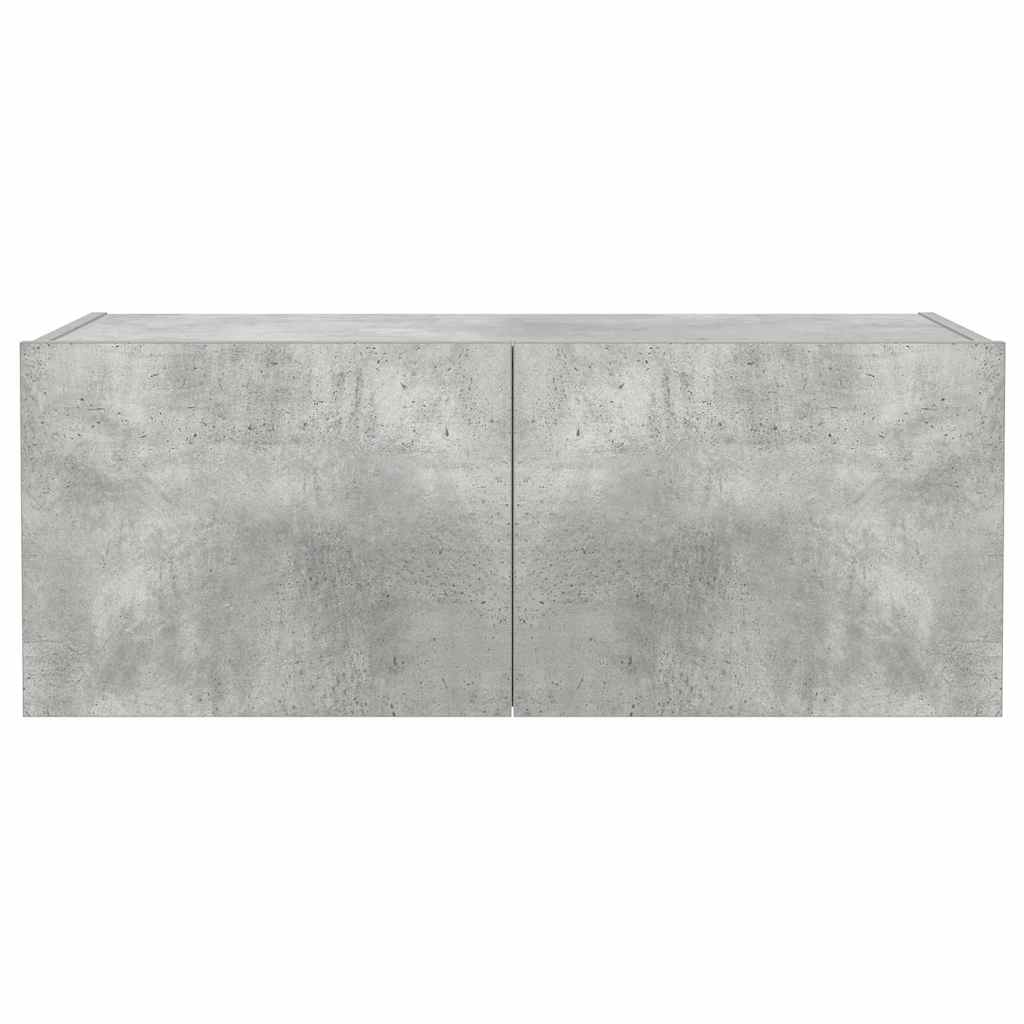 TV ormarić s LED svjetlima siva boja betona 80x35x31 cm