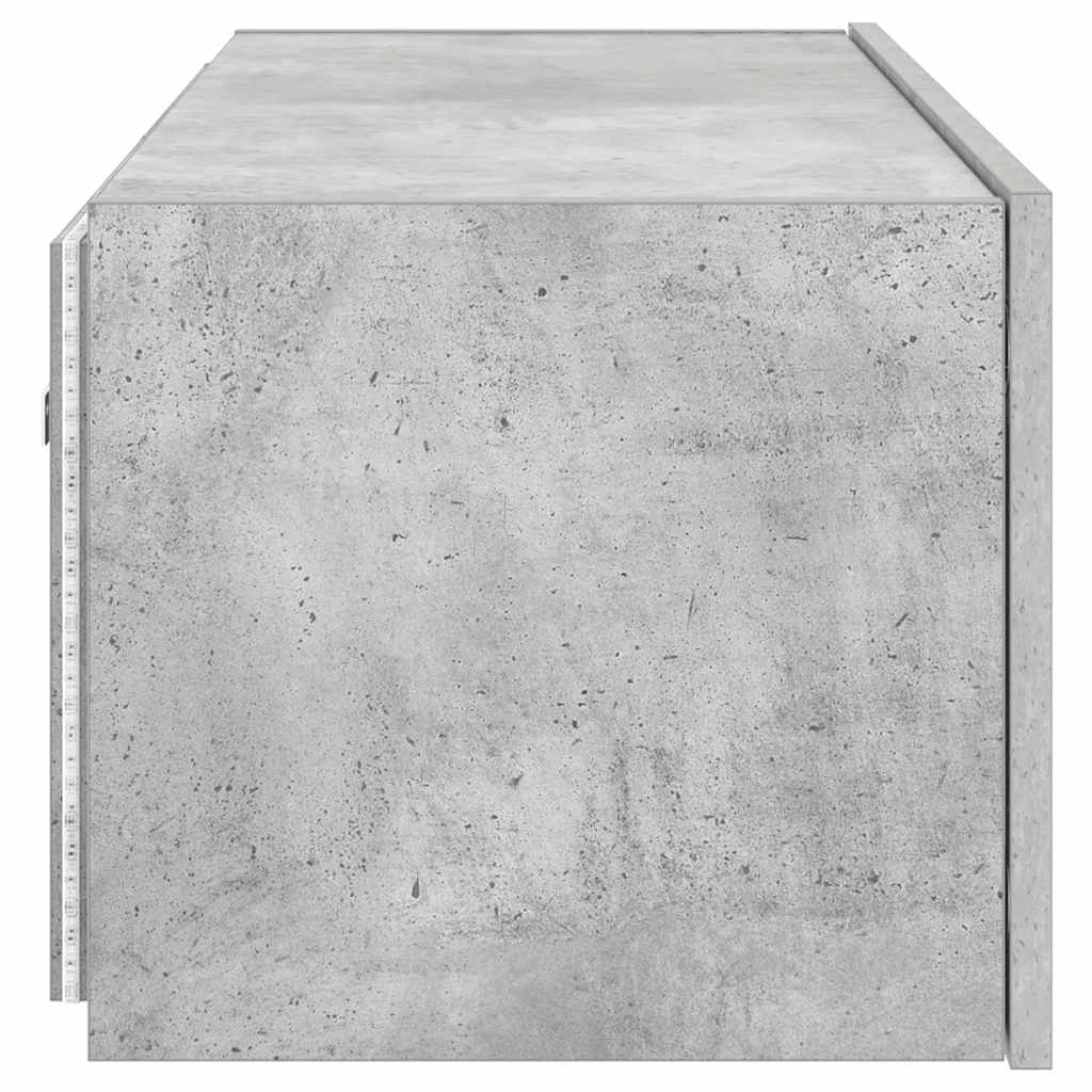 TV ormarić s LED svjetlima siva boja betona 80x35x31 cm