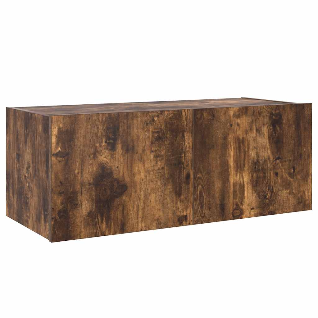Zidni TV ormarić s LED svjetlima boja hrasta 80x35x31 cm