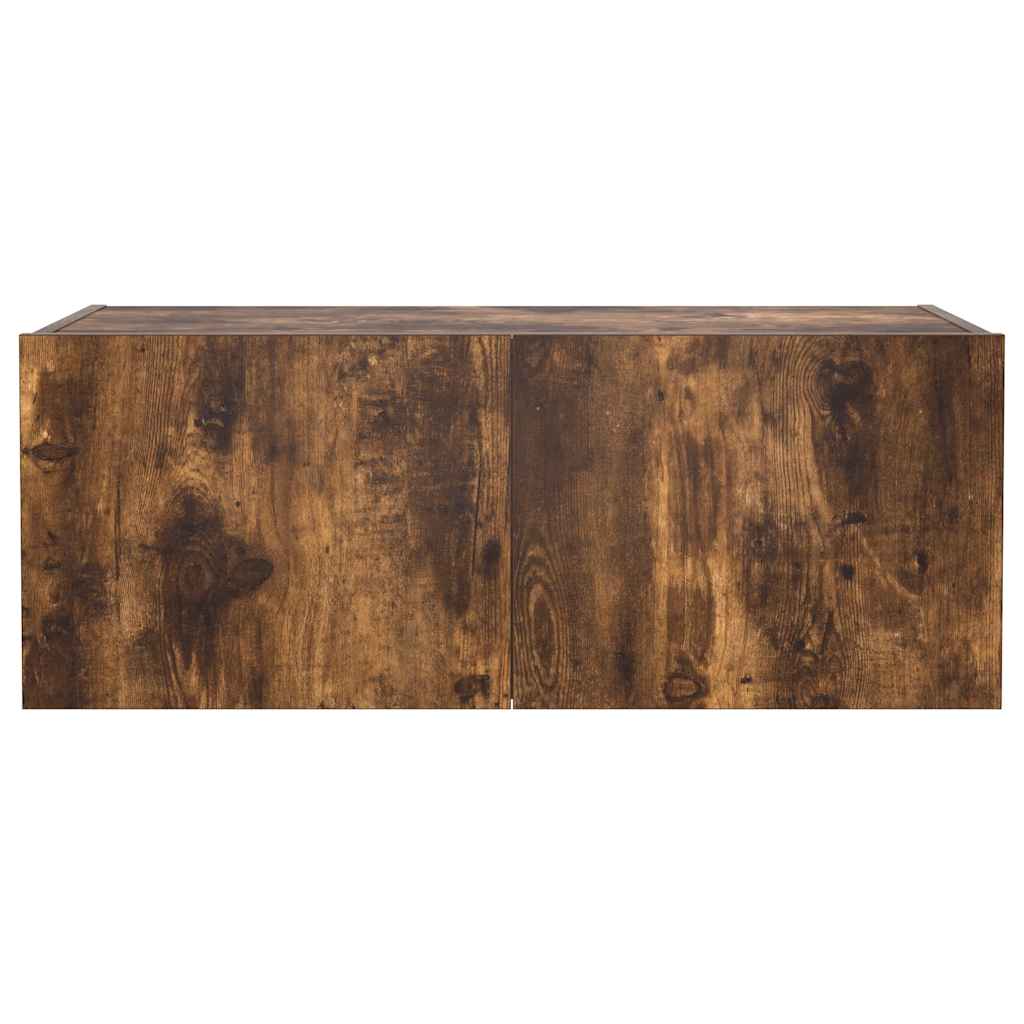 Zidni TV ormarić s LED svjetlima boja hrasta 80x35x31 cm