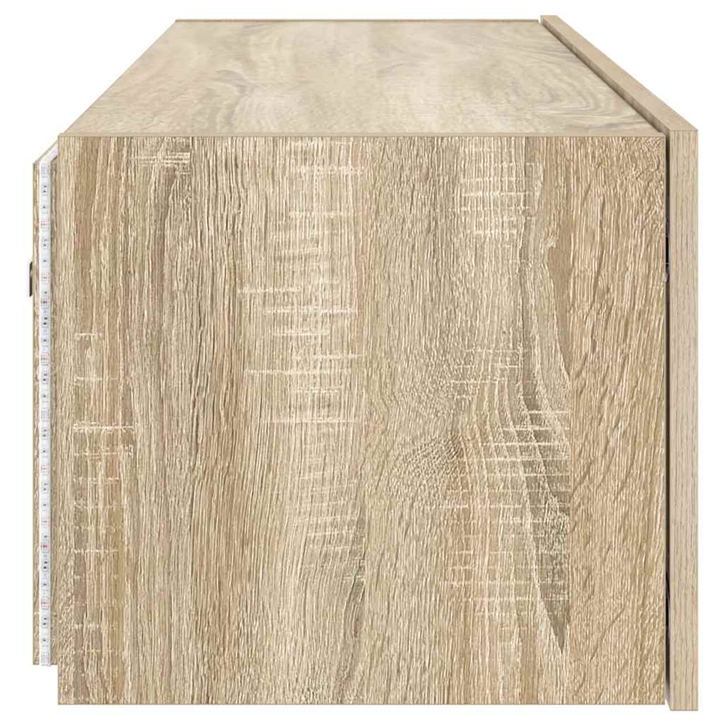 Zidni TV ormarić s LED svjetlima boja hrasta 100 x 35 x 31 cm