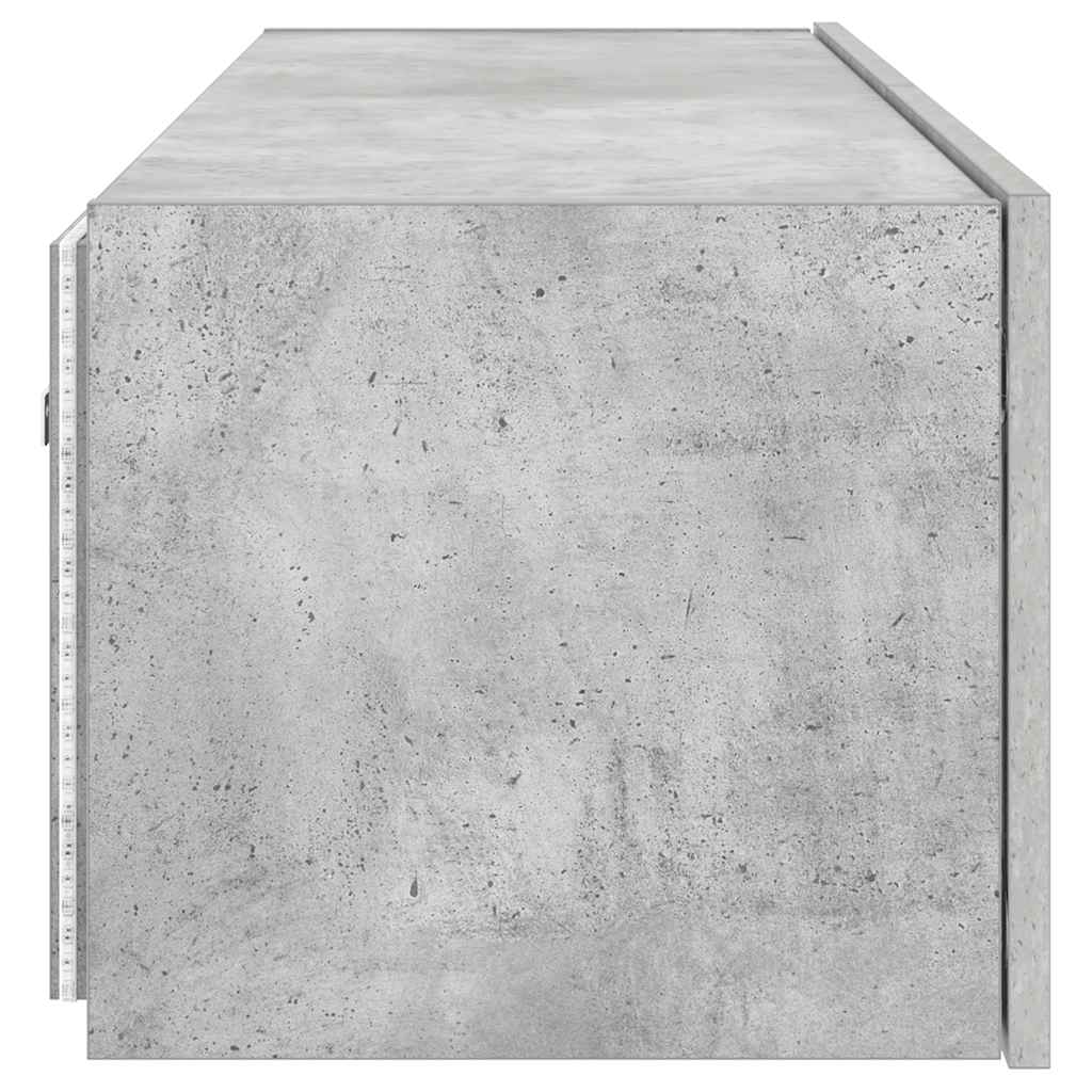 Zidni TV ormarić s LED svjetlima siva boja betona 100x35x31 cm