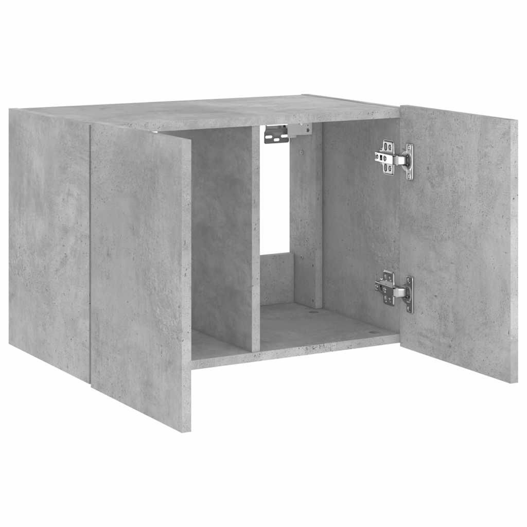 Zidni TV ormarić s LED svjetlima siva boja betona 60x35x41 cm