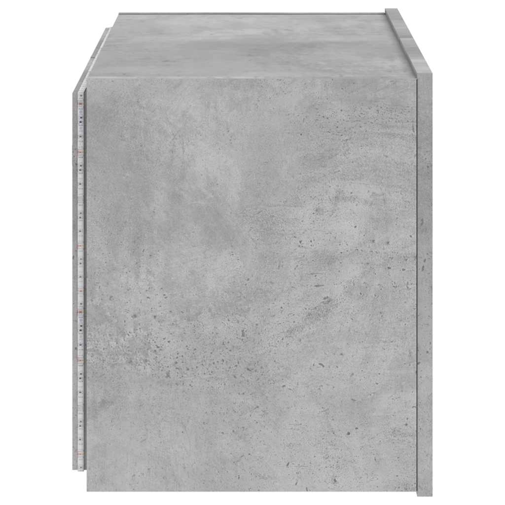 Zidni TV ormarić s LED svjetlima siva boja betona 60x35x41 cm