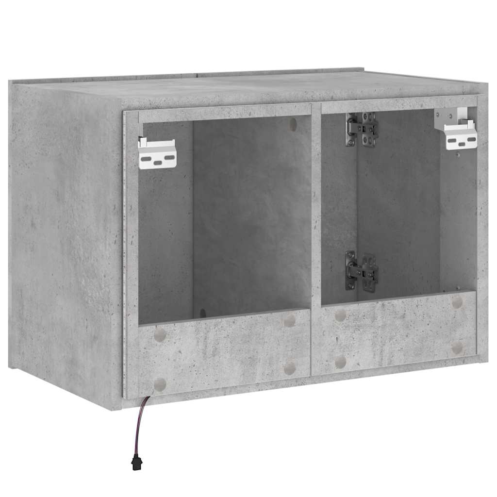 Zidni TV ormarić s LED svjetlima siva boja betona 60x35x41 cm