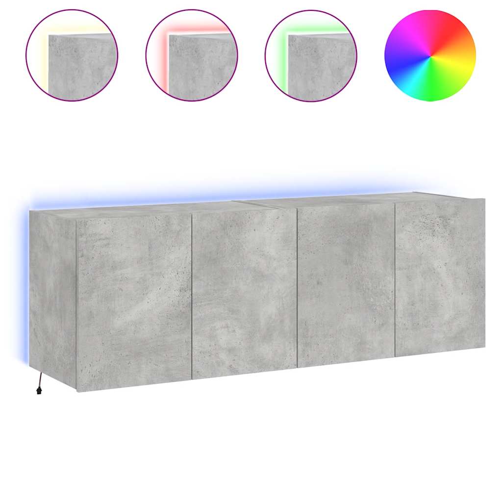 Zidni TV ormarići s LED svjetlima 2 kom boja betona 60x35x41 cm