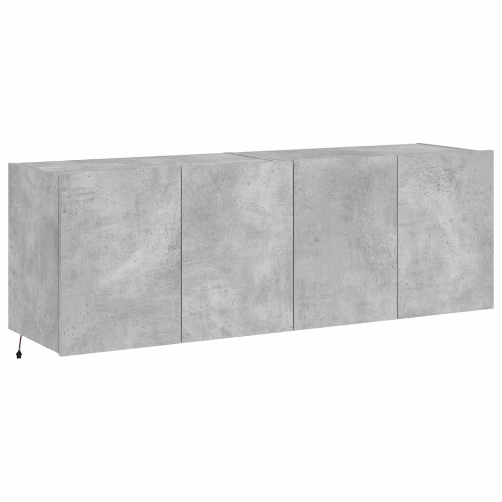 Zidni TV ormarići s LED svjetlima 2 kom boja betona 60x35x41 cm