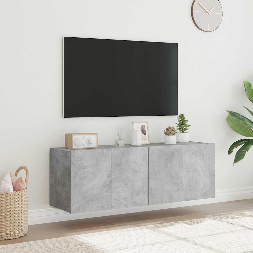 Zidni TV ormarići s LED svjetlima 2 kom boja betona 60x35x41 cm