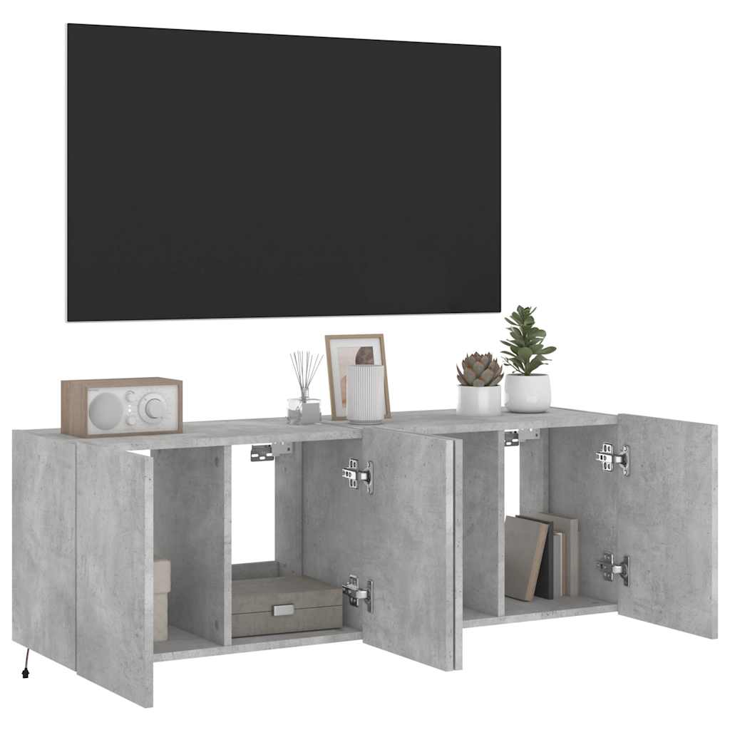 Zidni TV ormarići s LED svjetlima 2 kom boja betona 60x35x41 cm