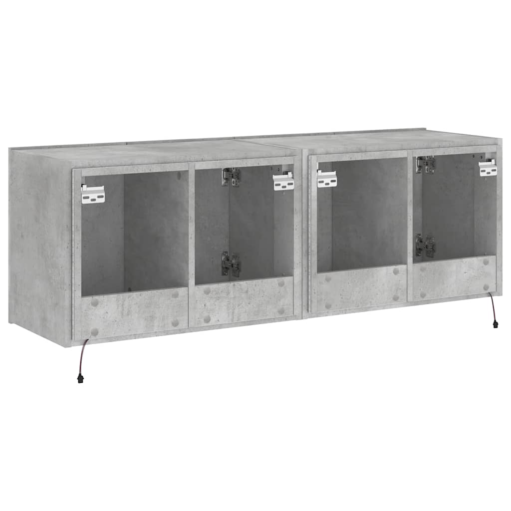 Zidni TV ormarići s LED svjetlima 2 kom boja betona 60x35x41 cm
