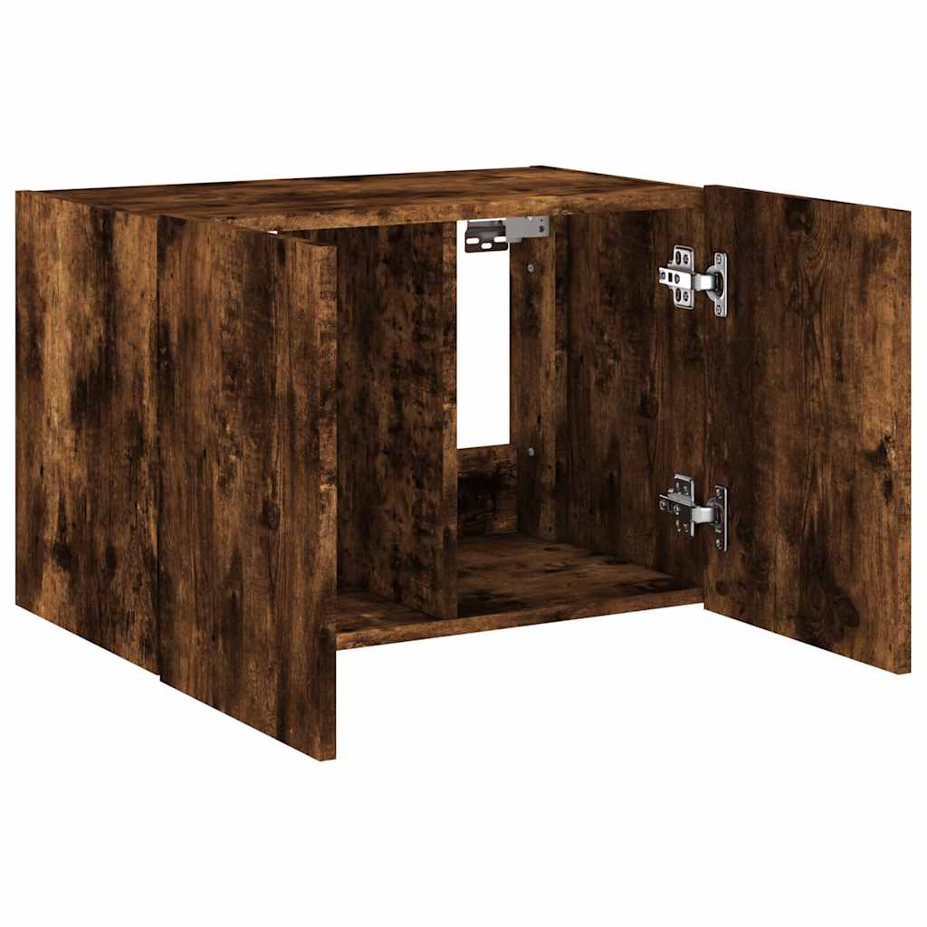 Zidni TV ormarić s LED svjetlima boja hrasta 60x35x41 cm