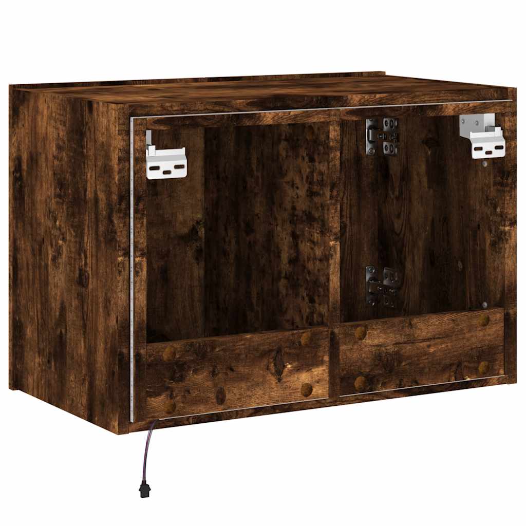 Zidni TV ormarić s LED svjetlima boja hrasta 60x35x41 cm