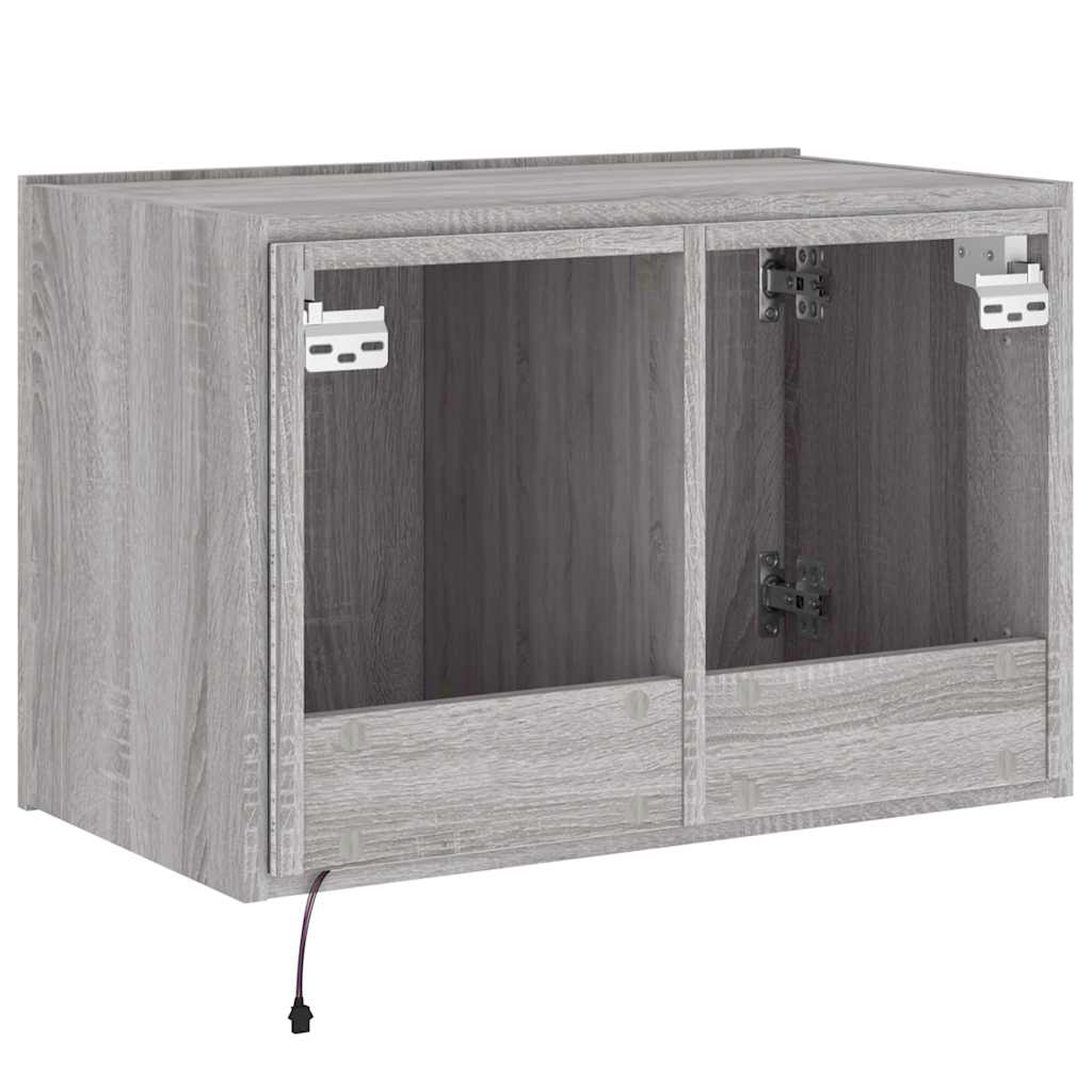 Zidni TV ormarić s LED svjetlima boja hrasta 60x35x41 cm