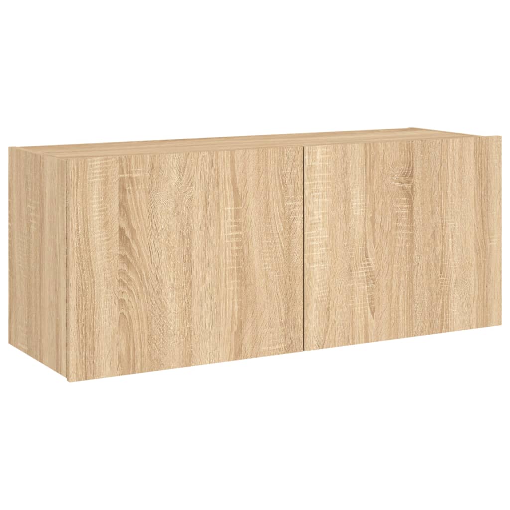 Zidni TV ormarić s LED svjetlima boja hrasta 100 x 35 x 41 cm