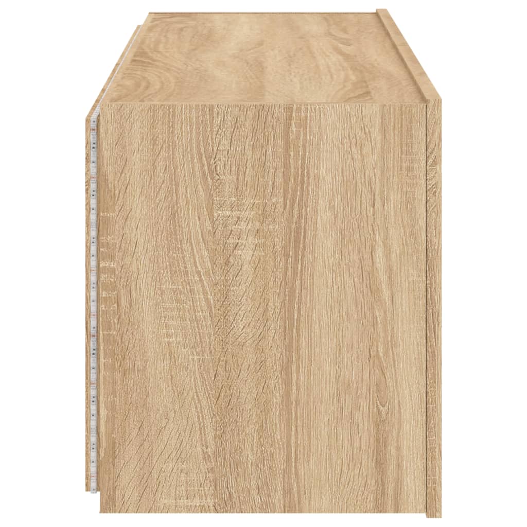 Zidni TV ormarić s LED svjetlima boja hrasta 100 x 35 x 41 cm