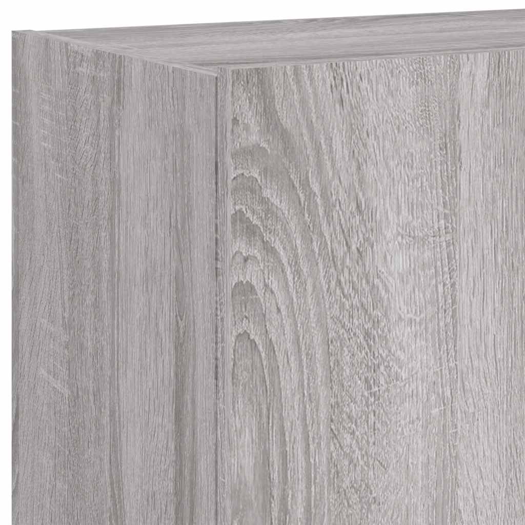 Zidni TV ormarić s LED svjetlima siva boja hrasta 100x35x41 cm