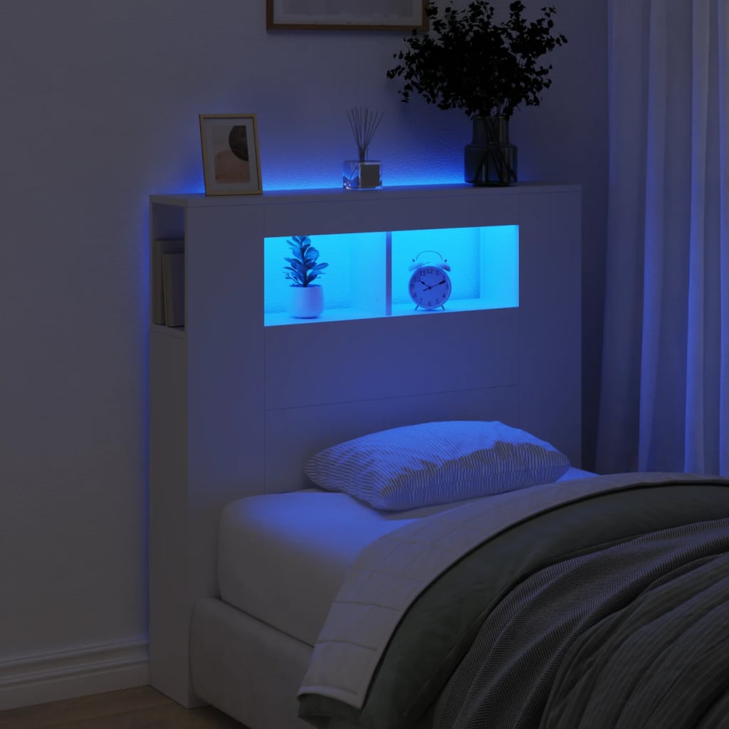 LED uzglavlje boja hrasta 160x18,5x103,5 cm konstruirano drvo