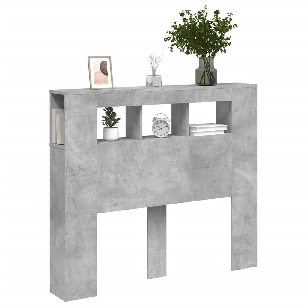 LED uzglavlje siva boja betona 120x18,5x103,5 cm