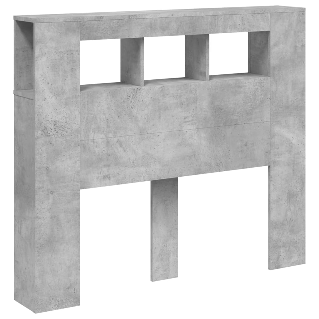 LED uzglavlje siva boja betona 120x18,5x103,5 cm