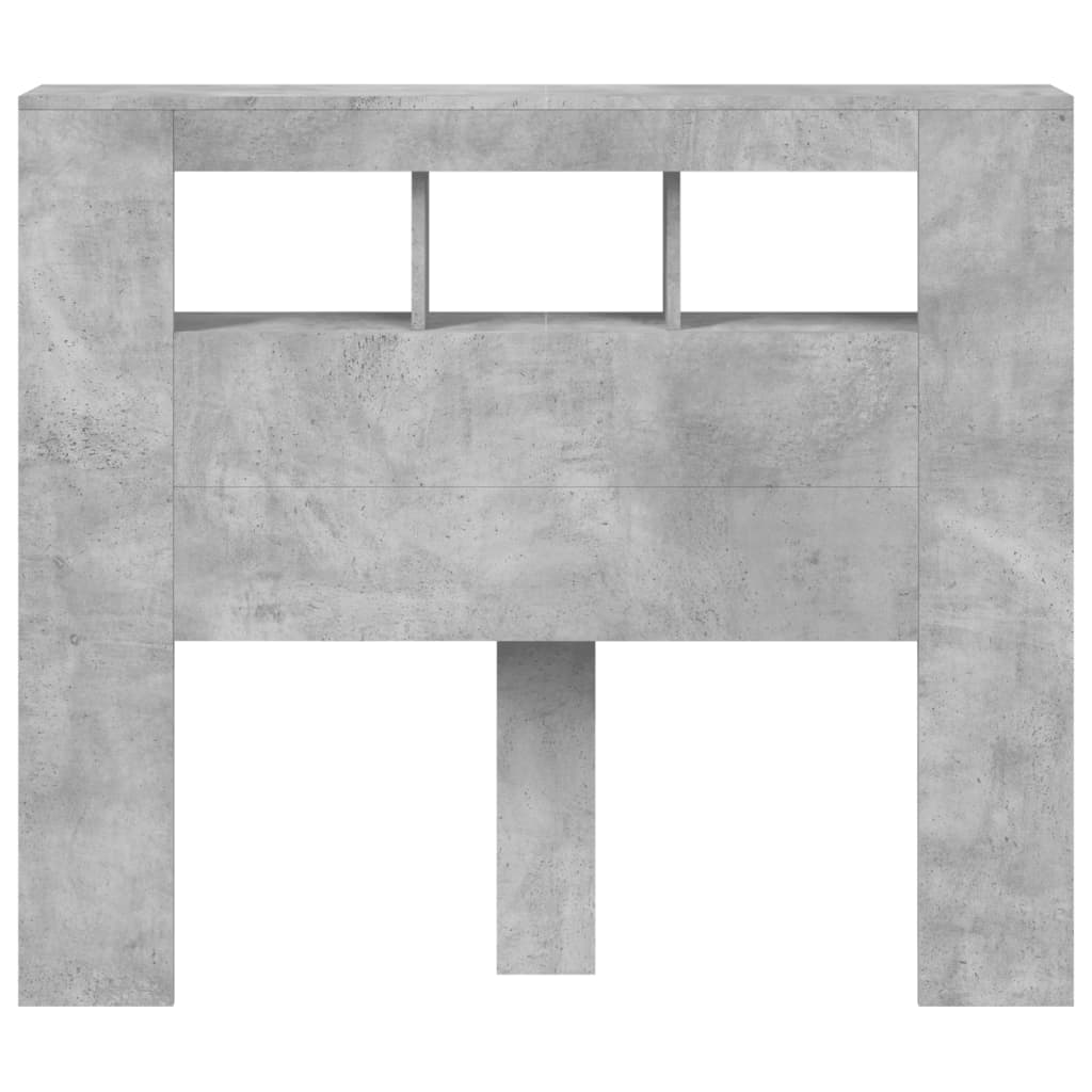 LED uzglavlje siva boja betona 120x18,5x103,5 cm