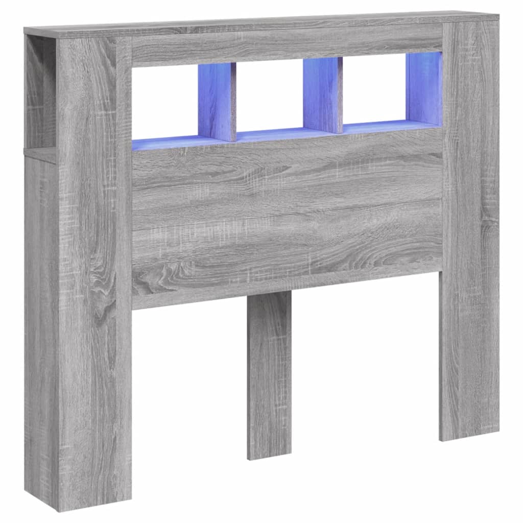 LED uzglavlje boja hrasta 120x18,5x103,5 cm konstruirano drvo