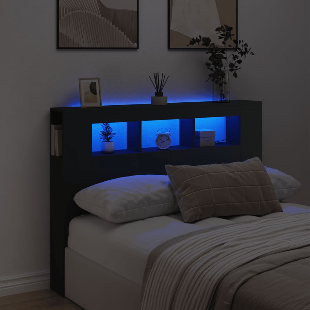 LED uzglavlje boja hrasta 160x18,5x103,5 cm konstruirano drvo