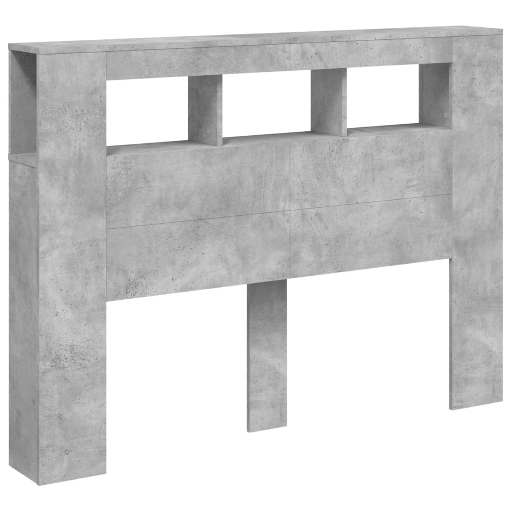 LED uzglavlje siva boja betona 140x18,5x103,5 cm