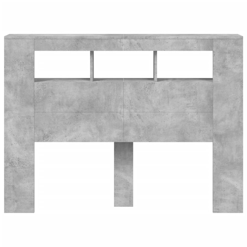 LED uzglavlje siva boja betona 140x18,5x103,5 cm