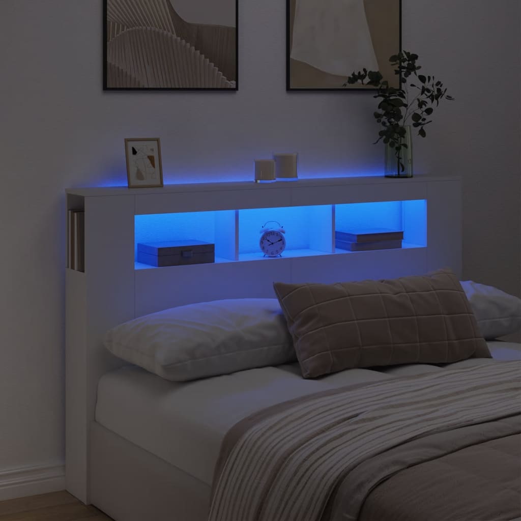 LED uzglavlje boja hrasta 160x18,5x103,5 cm konstruirano drvo