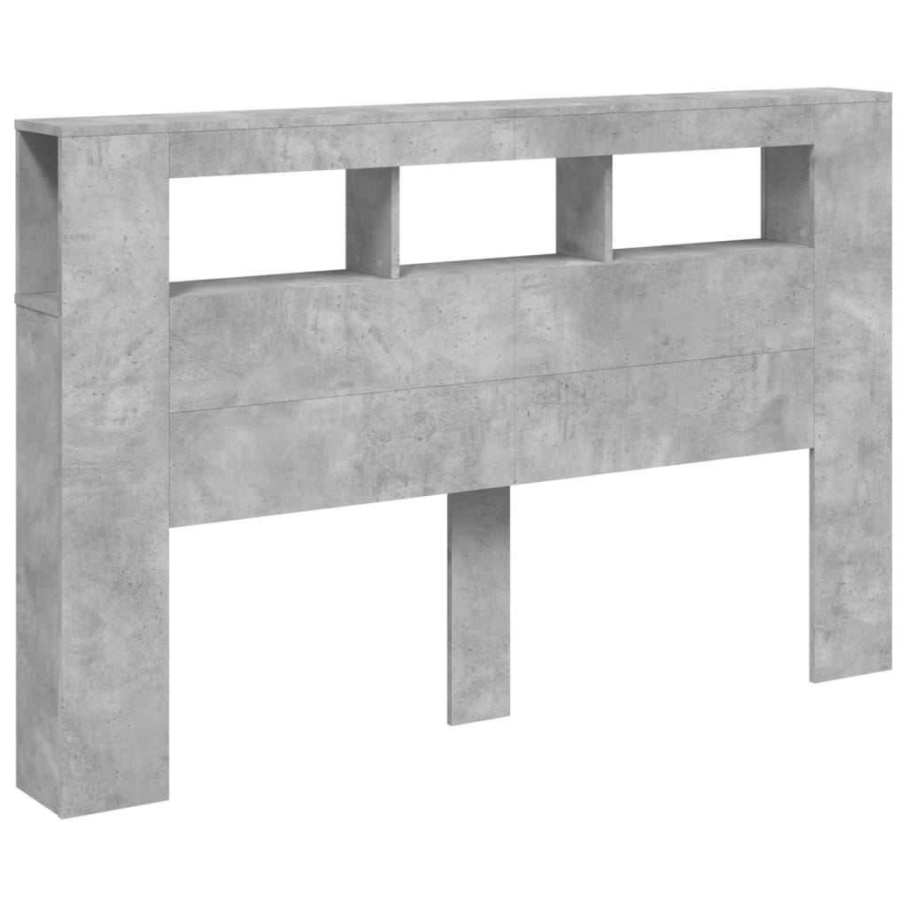 LED uzglavlje siva boja betona 160 x 18,5 x 103,5 cm