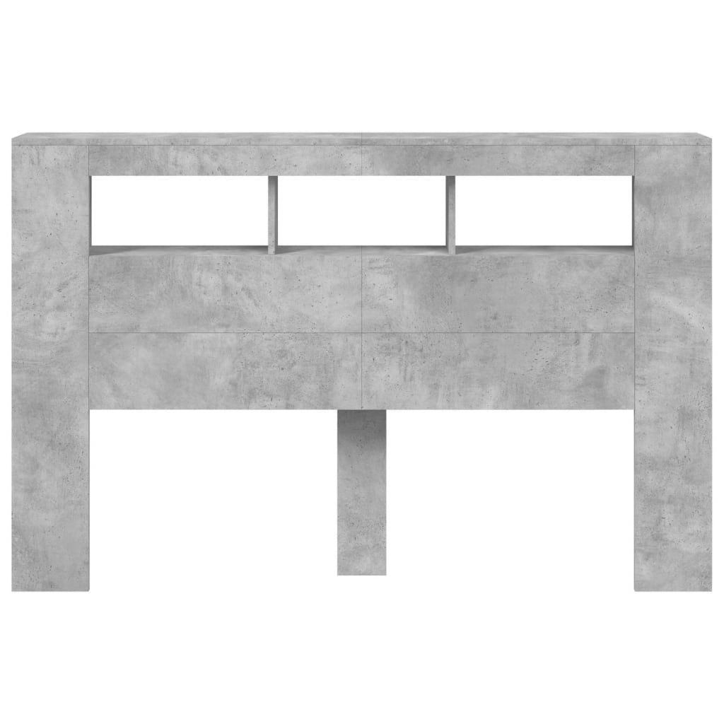 LED uzglavlje siva boja betona 160 x 18,5 x 103,5 cm
