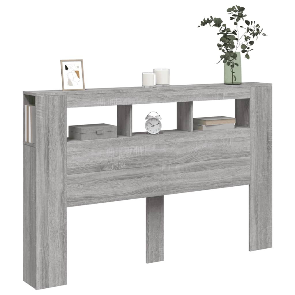 LED uzglavlje boja hrasta 160x18,5x103,5 cm konstruirano drvo