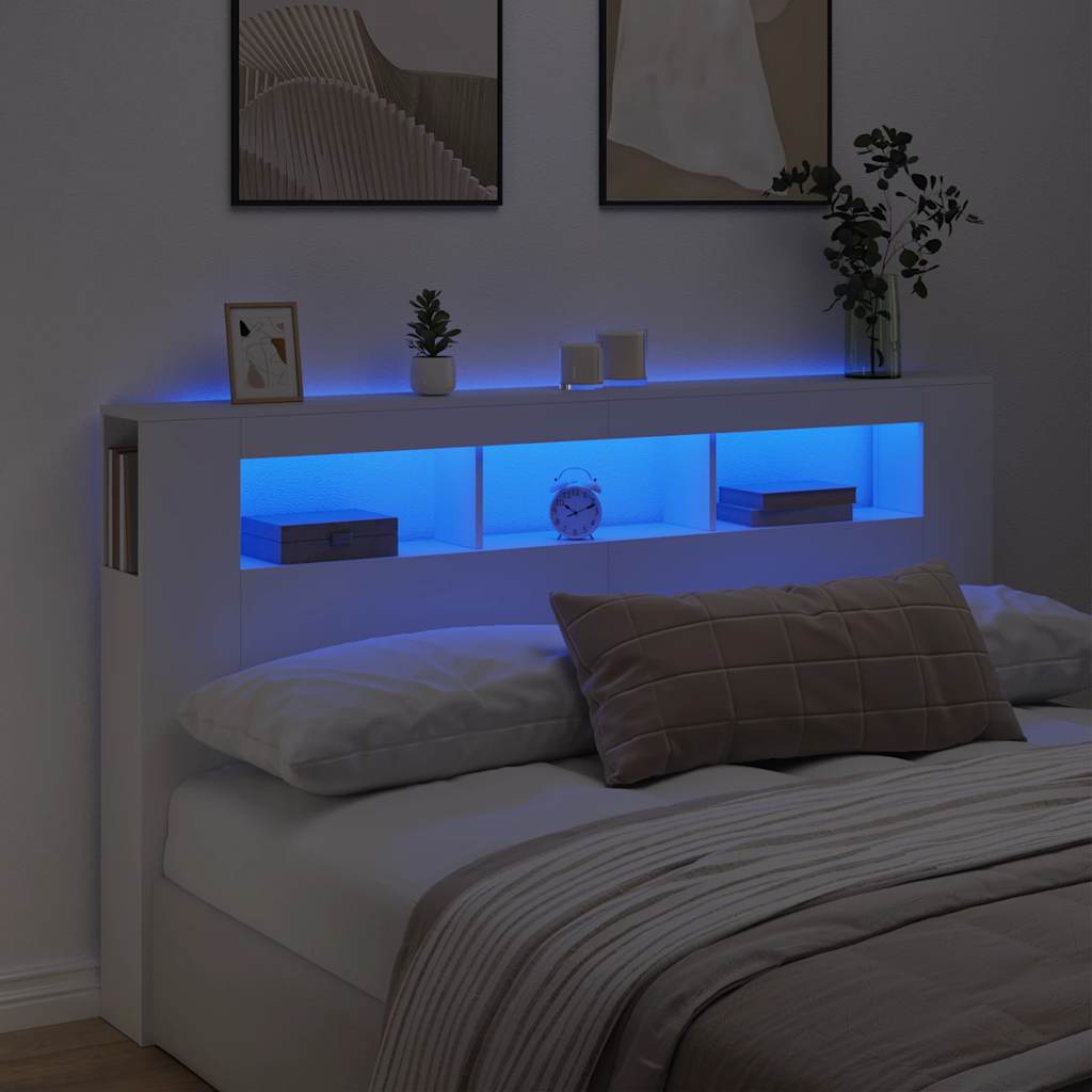 LED uzglavlje boja hrasta 160x18,5x103,5 cm konstruirano drvo