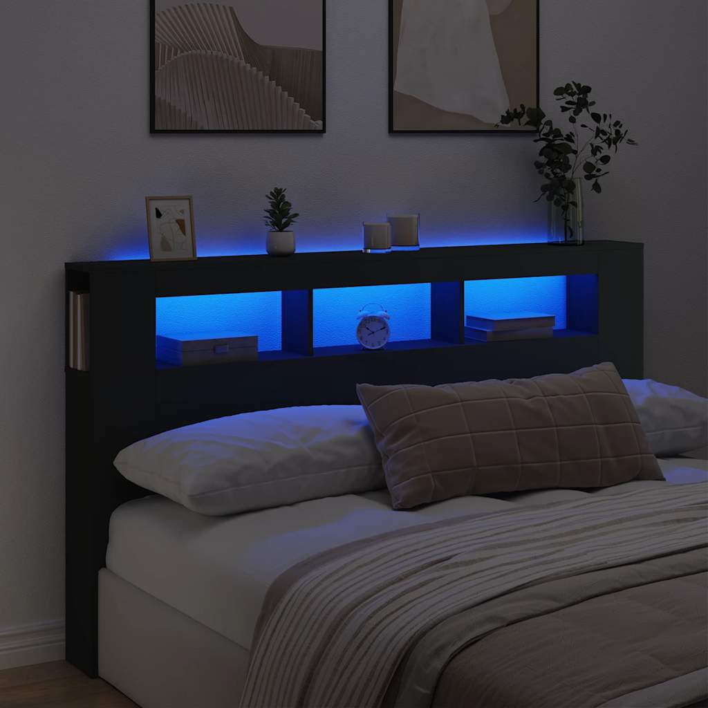 LED uzglavlje boja hrasta 160x18,5x103,5 cm konstruirano drvo