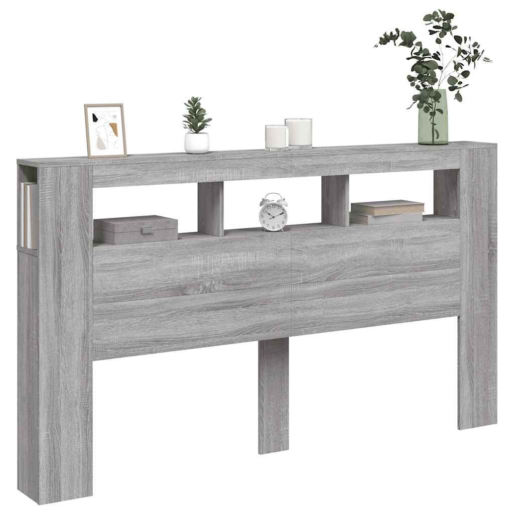 LED uzglavlje boja hrasta 180x18,5x103,5 cm konstruirano drvo